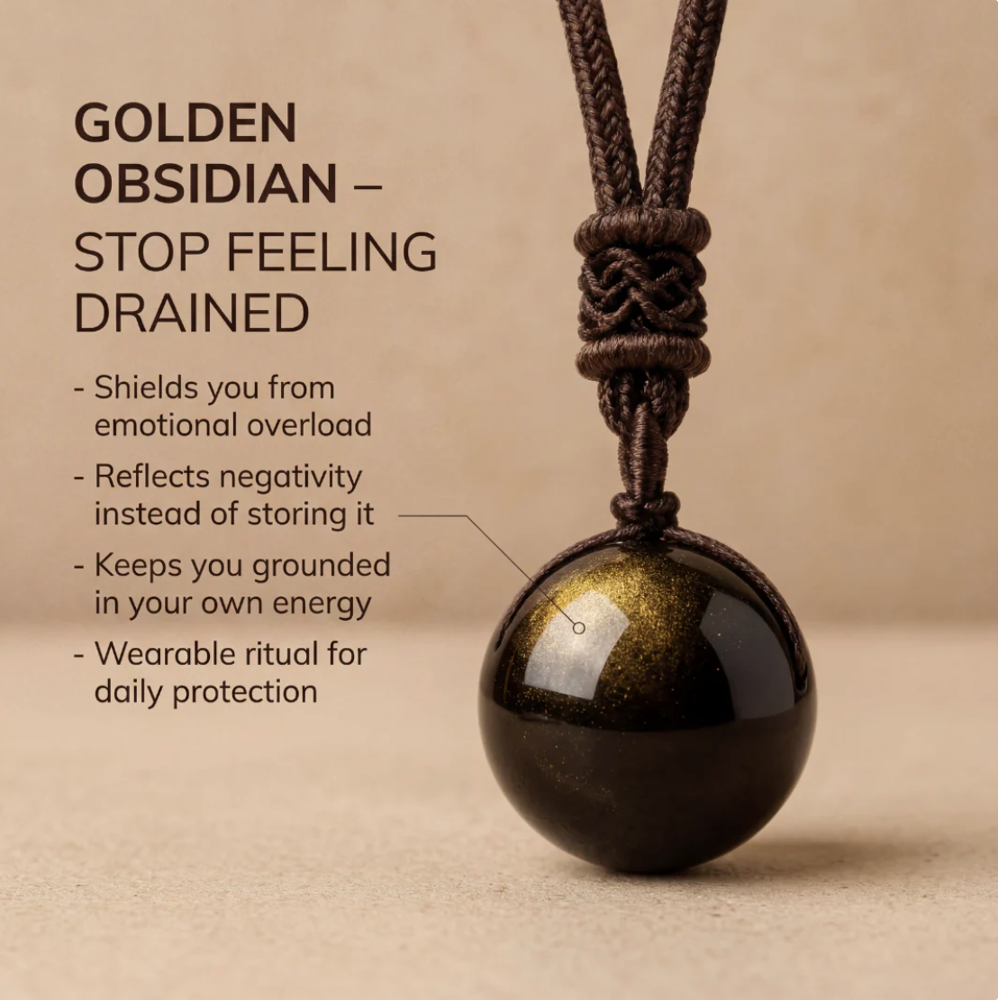 Kaela Obsidian Pendant